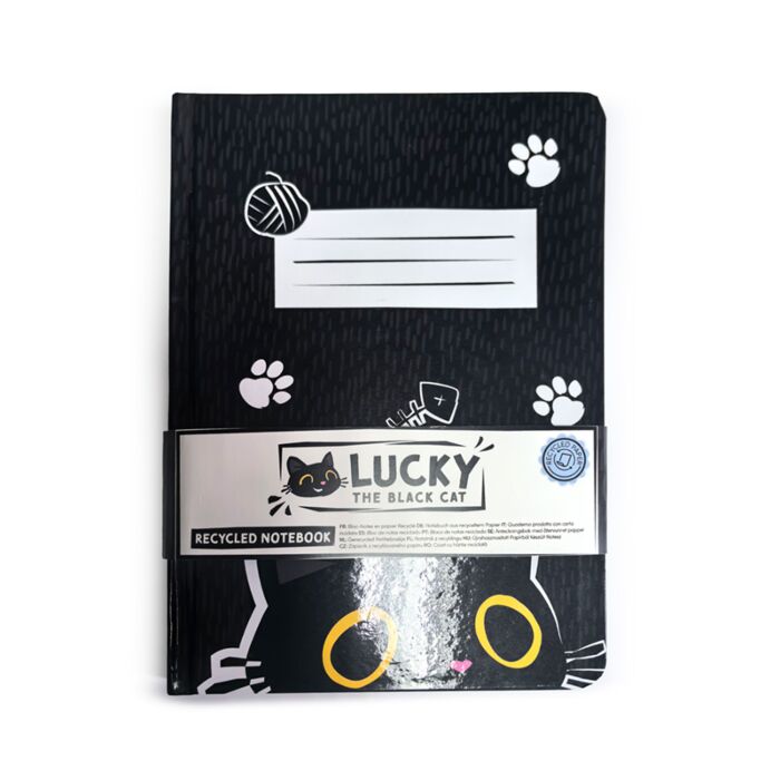 Lucky the Black Cat A5 Notebook
