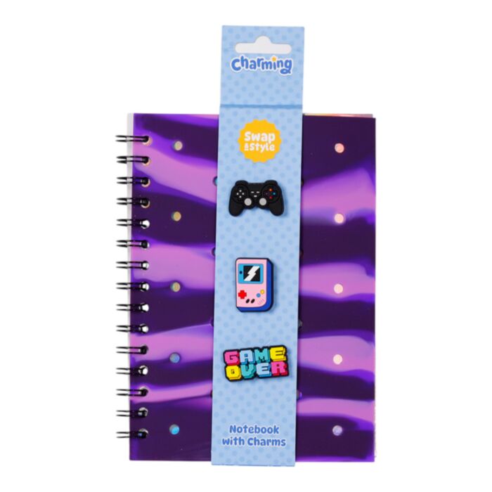 Game Over Silicone A5 Notebook with Charms