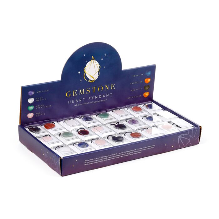 Healing Stone Gemstone Heart Shaped Pendant Necklace