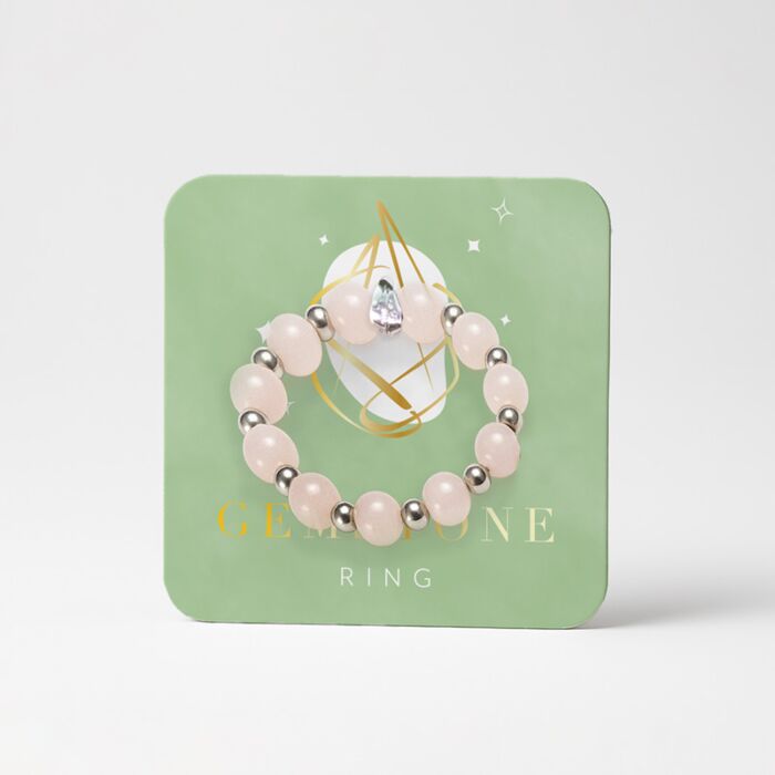 Gemstone Round Beads Beaded Ring