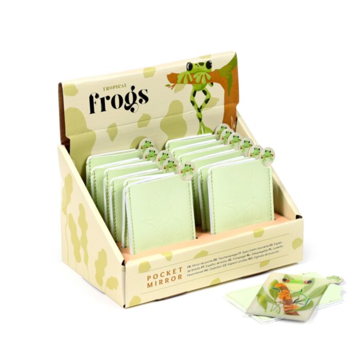 Tropical Frogs Pocket Mirror in Sleeve