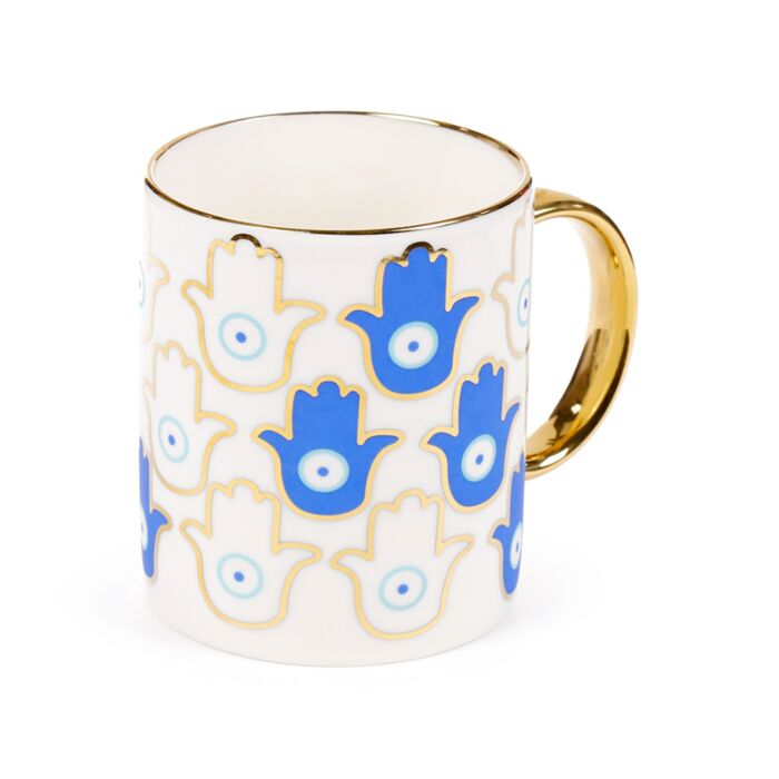 Evil Eye Hand Porcelain Mug