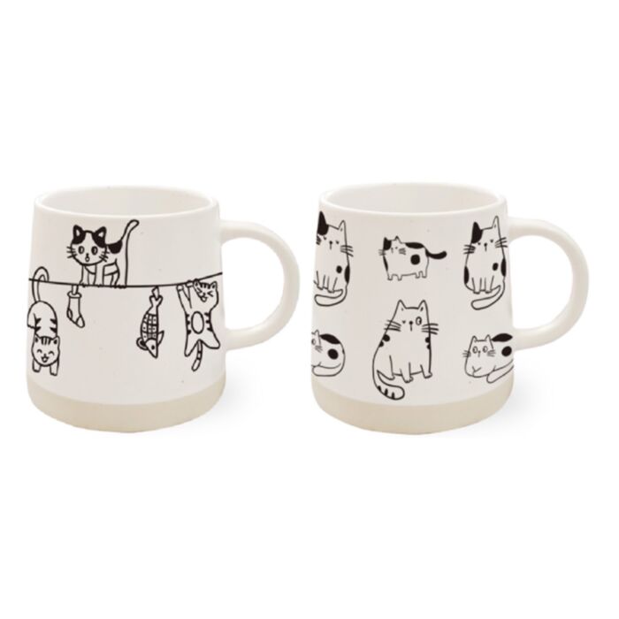 Cat Illustrations Stoneware Mug