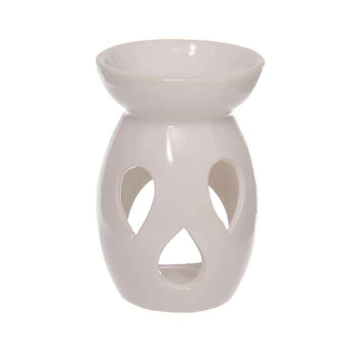 Eden White Simple Tear Drop Cut-Out Ceramic Oil & Wax Melt Burner