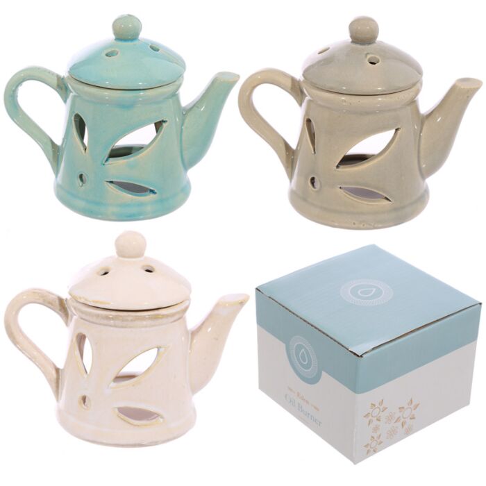 Eden Ceramic Teapot Oil Burner with Lid