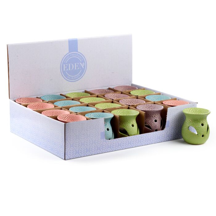 Small Textured Ceramic Oil Burners with Cut Out Pattern