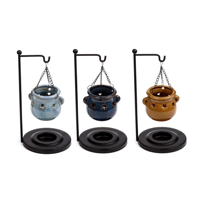 Eden Cauldron Shaped Hanging Oil Burner with Stand