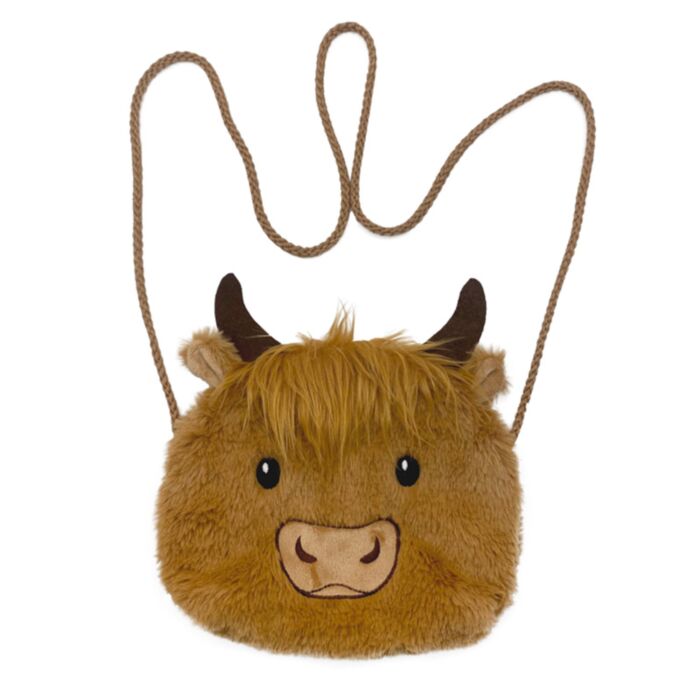 Highland Coo Crossbody Plush Shoulder Bag