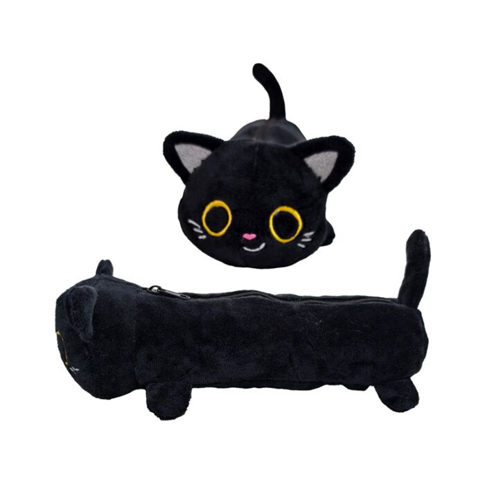 Lucky the Black Cat Plush Pencil Case
