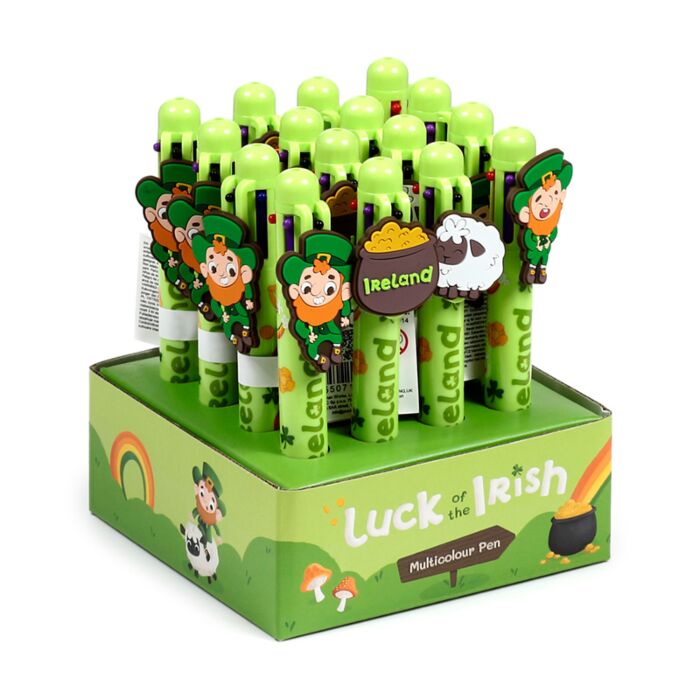 Luck of the Irish Ireland Multi Colour Pen with Charm (6 Colours)