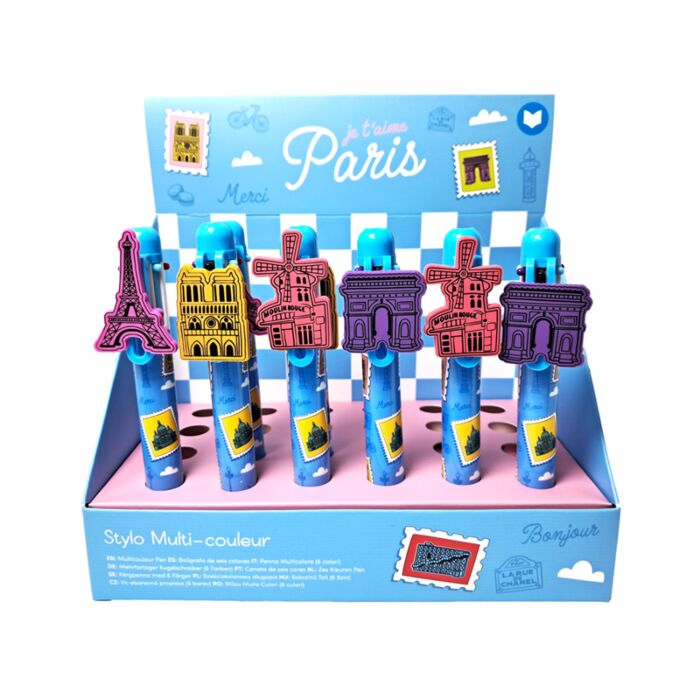 Je t'aime Paris Multi Colour Pen with Charm (6 Colours)