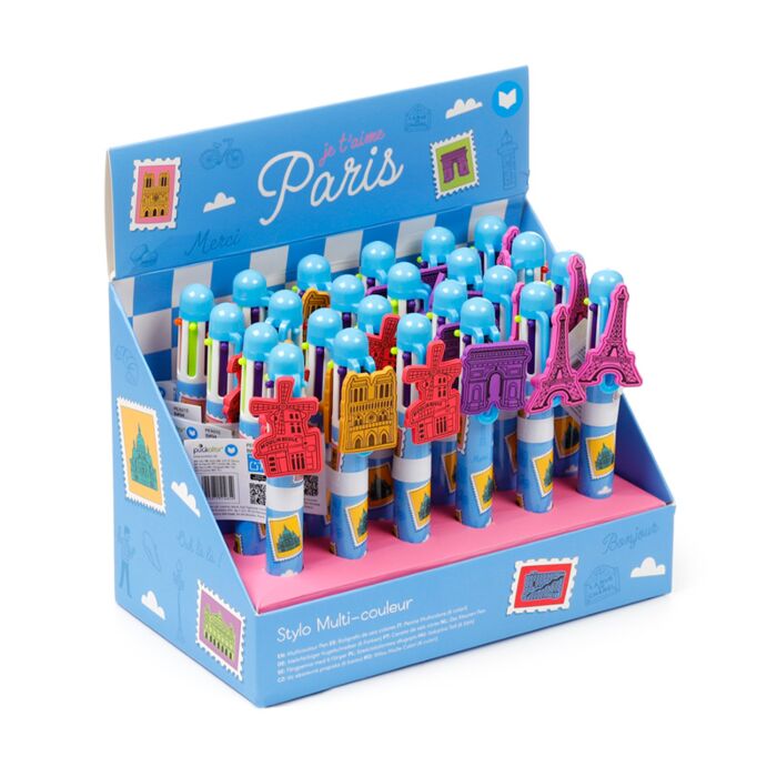 Je t'aime Paris Multi Colour Pen with Charm (6 Colours)