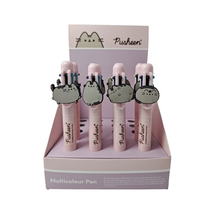 Pusheen the Cat Multi Colour Pen with Charm (6 Colours)