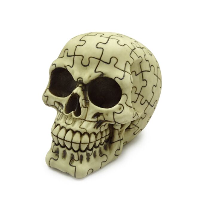 Skull with Jigsaw Puzzle Pattern Ornament