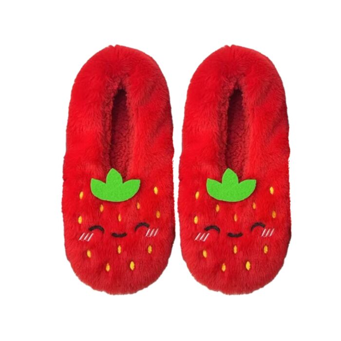 Foodiemals Strawberry Anti-Slip Plush Slip On Slippers EU36-38/UK3-5