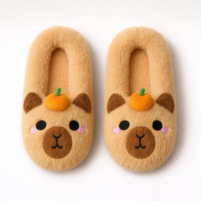 Capybara Anti-Slip Plush Slip On Slippers EU36-38/UK3-5