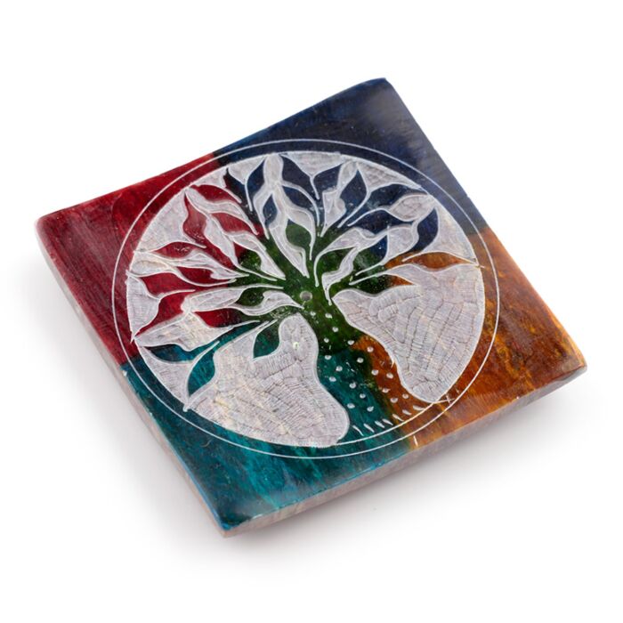 Soapstone Tree of Life Incense Burner Dish