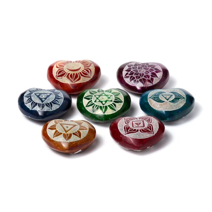 Carved Soapstone Chakra Heart Ashcatcher Incense Stick Burner