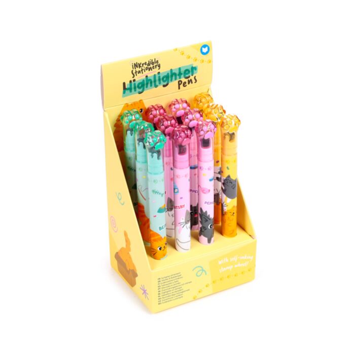 Beans & Co Cat 2-in-1 Highlighter & Stamp Wheel Pen
