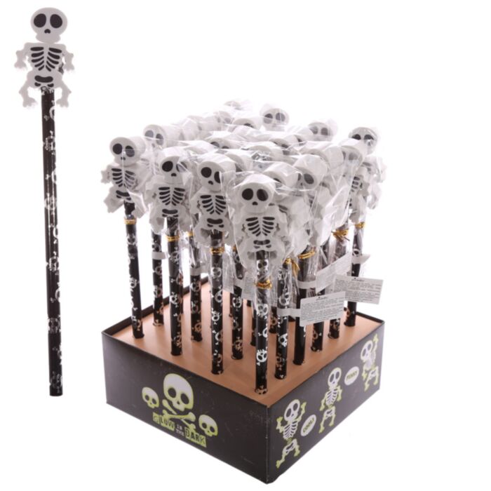 Fun Skeleton Pencil & Eraser Topper