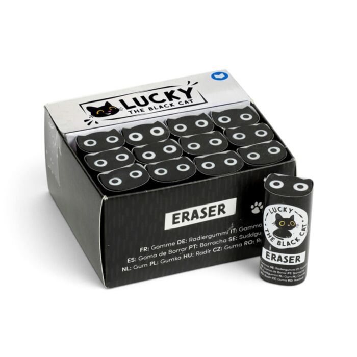 Lucky the Black Cat Shaped Eraser