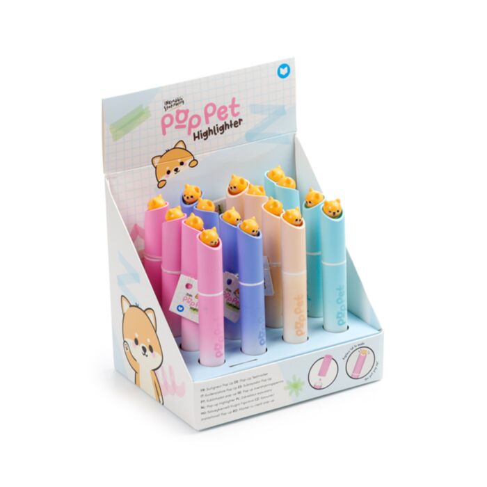 Adoramals Pets Shiba Inu Dog Pop Pet Highlighter Pen