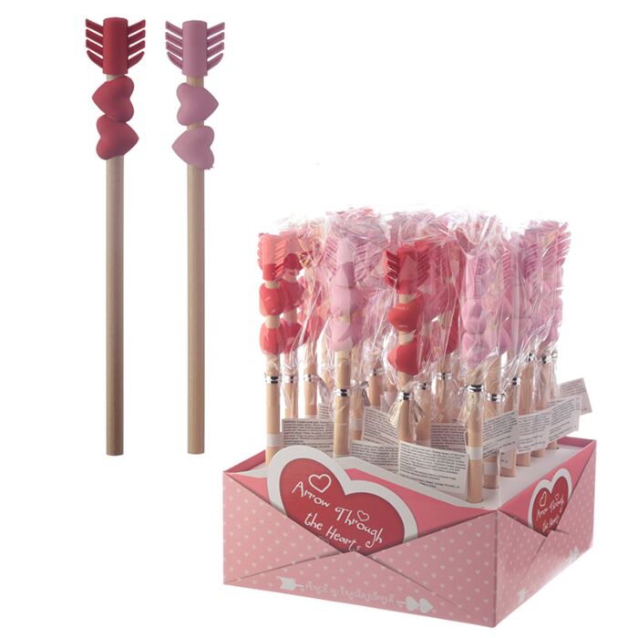 Heart Arrow Pencil & Eraser Topper