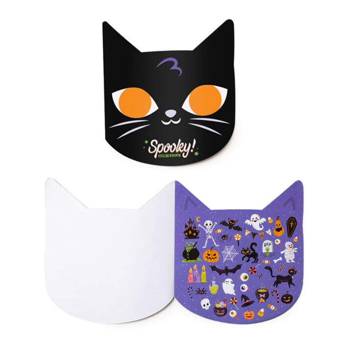 Spooky Stickers in Cat Shaped Sticker Book