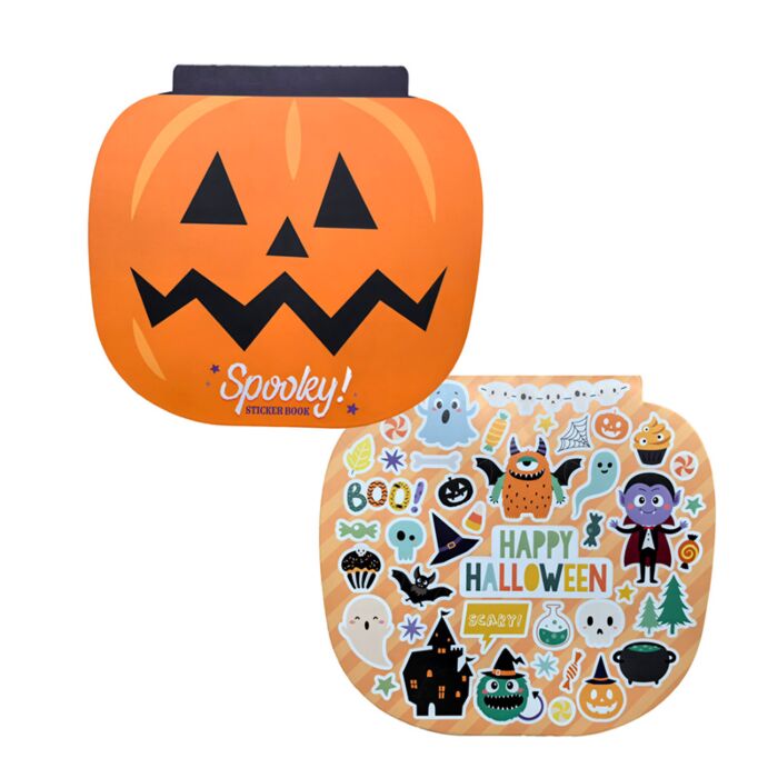 Spooky Stickers in Pumpkin Shaped Sticker Book