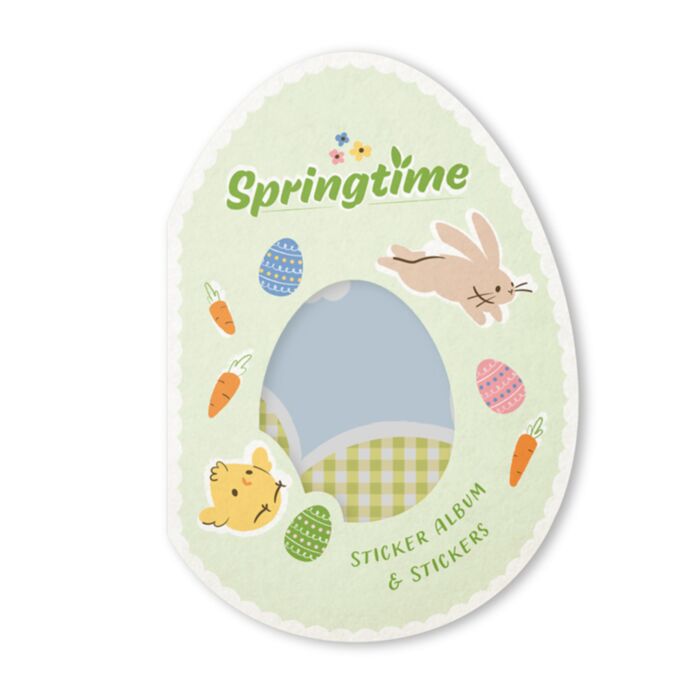 Springtime Egg Shaped Sticker Album & Stickers
