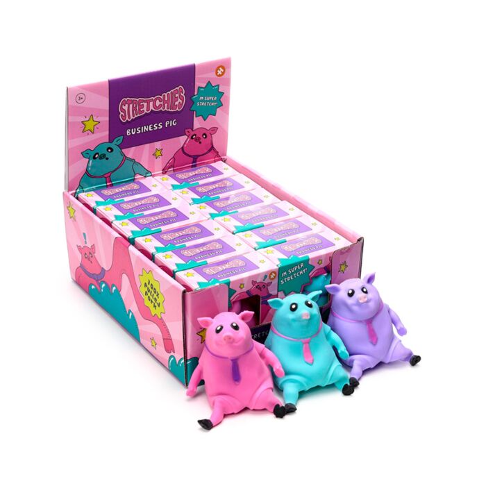Stretchy Business Pig in Tie Toy