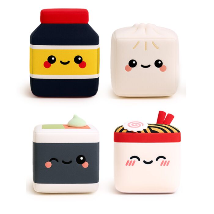 Squish Blox Foodiemals Bao House Bao Bun Memory Foam Plush Squeezy Toy