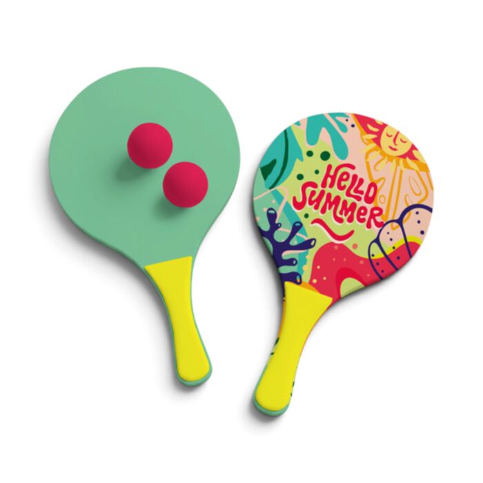 Summertime Seaside Hello Summer Beach Rackets & Ball Set