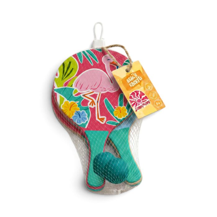 Summertime Flamingo Beach Rackets & Ball Set