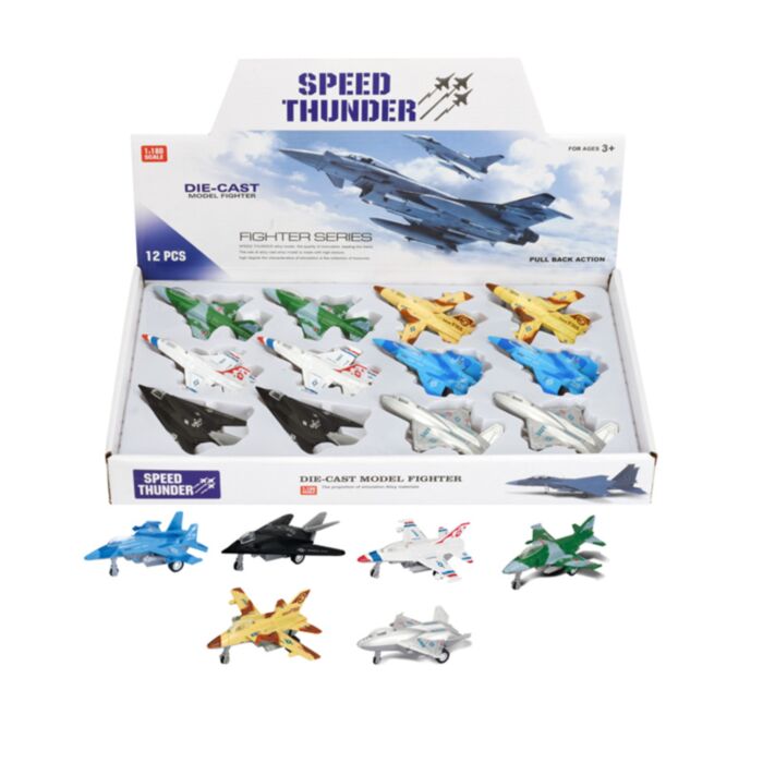 Speed Thunder Fighter Plane Pull Back Action Toy