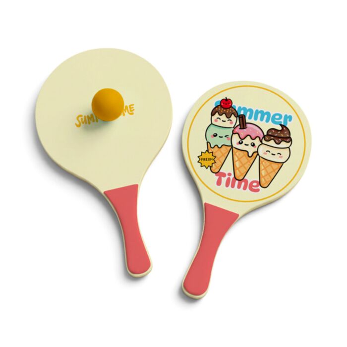 Summertime Ice Cream Small Beach Rackets & Ball Set
