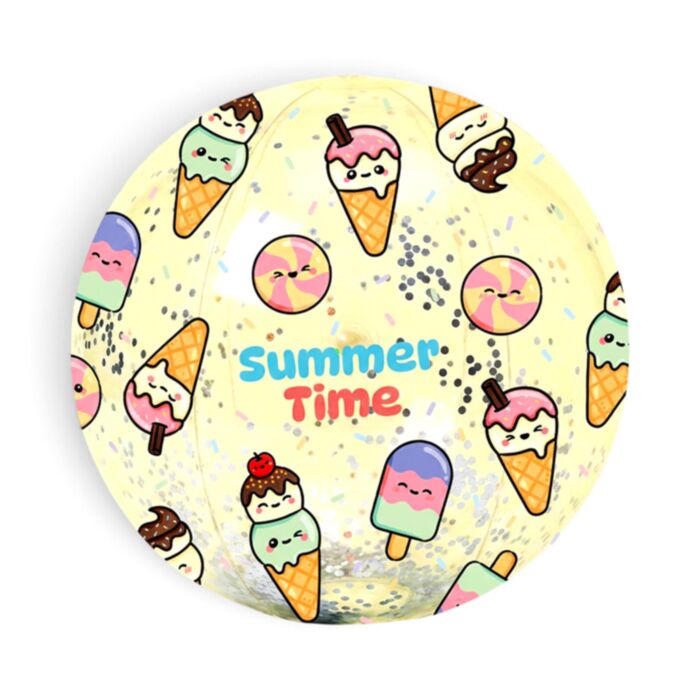 Summertime Ice Cream Inflatable Glitter Beach Ball