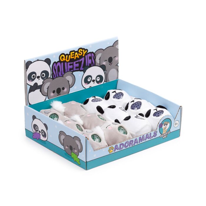 Queasy Squeezies Adoramals Panda, Koala Plush Squeezy Toy