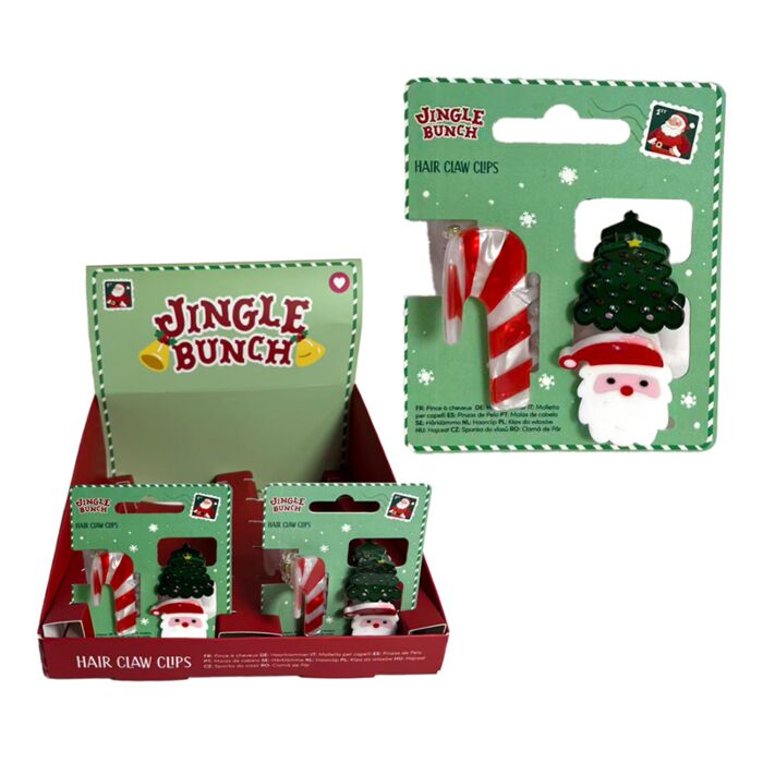 Jingle Bunch Set of 3 Christmas Mini Hair Claw Clips