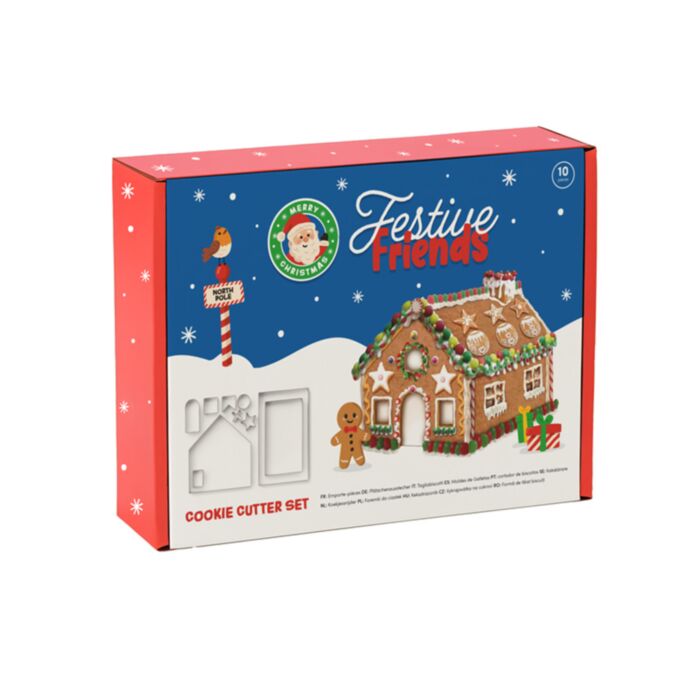 Festive Friends Christmas Gingerbread House Cookie Cutter 10 Piece Set