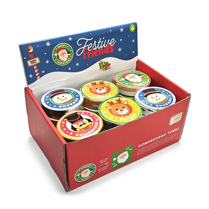 Festive Friends Christmas Compressed Travel Towel