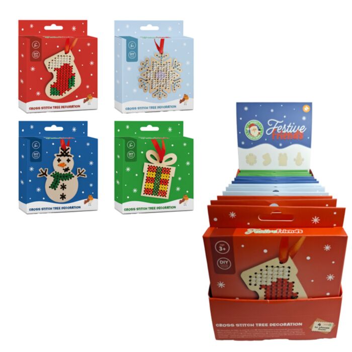 Festive Friends Christmas Cross Stitch DIY Decoration