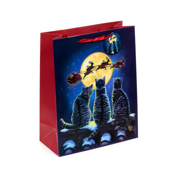 Lisa Parker Christmas Cats Gift Bag Large
