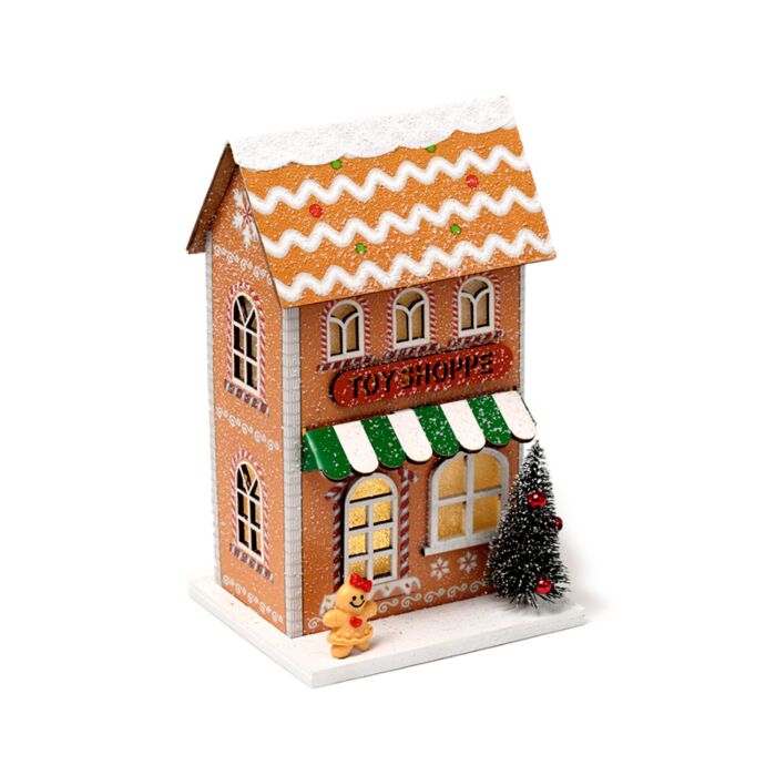 Gingerbread Toy Shoppe Christmas House LED Decoration
