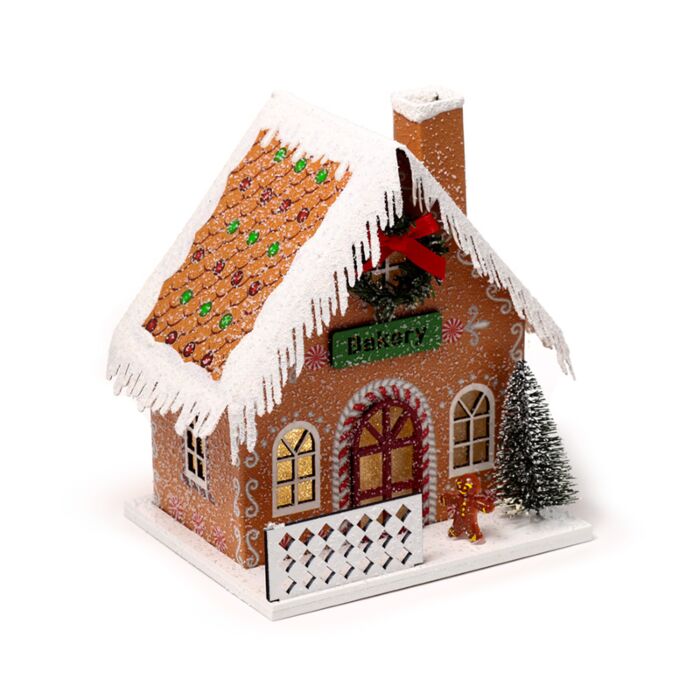 Gingerbread Bakery Christmas House LED Decoration