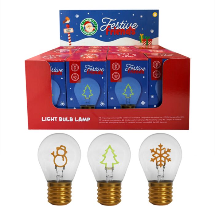 Festive Friends LED Christmas Bulb Shaped Lamp