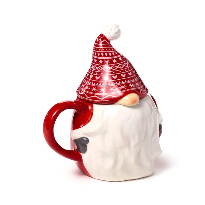 Scandi Christmas Gonk Ceramic Lidded Mug