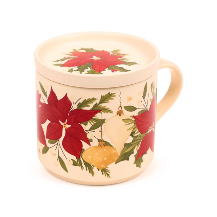 Christmas Botanicals Porcelain Mug & Coaster Lid Set