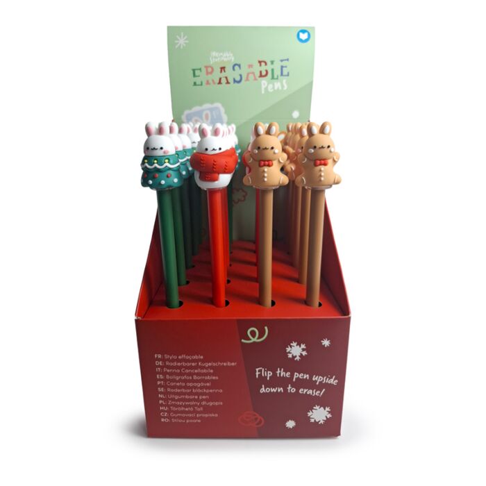 Christmas Festive Friends Bunny Rabbit Erasable Pen with Topper