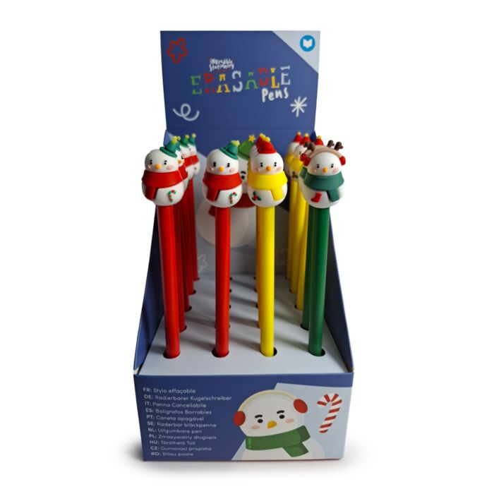 Christmas Snowman Erasable Pen with Topper